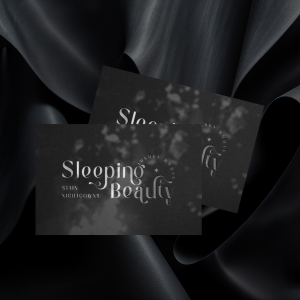 unique sleeping beauty logo design